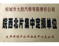 皖西北片集中定损单位